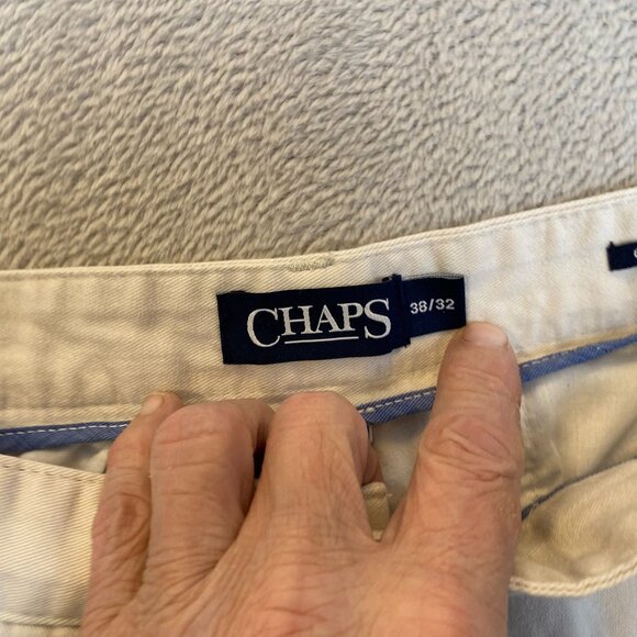 Chaps Mens Khaki Pants 36x29 Measured Custom Fit Cotton Preppy Academia - Picture 12 of 16